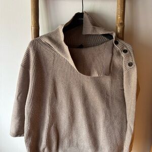 Peserico Women's Tan Cowl Neck Sweater